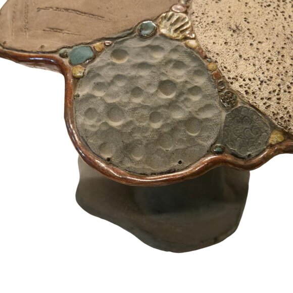 Mushroom Sculpture OOAK Pottery Folk Art Large Boho Fairy Garden Home Decor - Picture 13 of 16